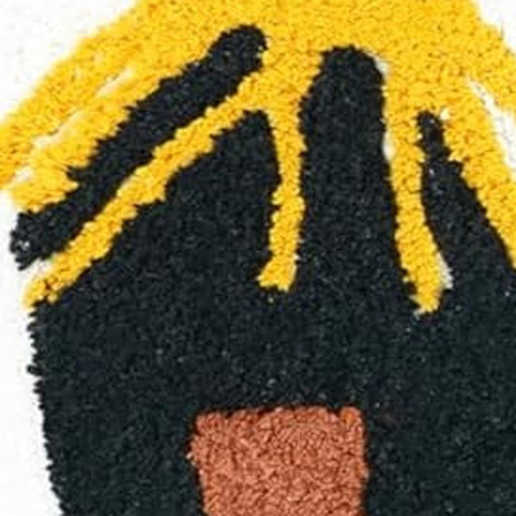 32" White Yellow And Red Cotton Cars Round Youthful Bath Rug-3