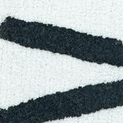 32" Black And White Cotton Cat Shaped Youthful Bath Rug-3