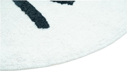 32" Black And White Cotton Cat Shaped Youthful Bath Rug-2
