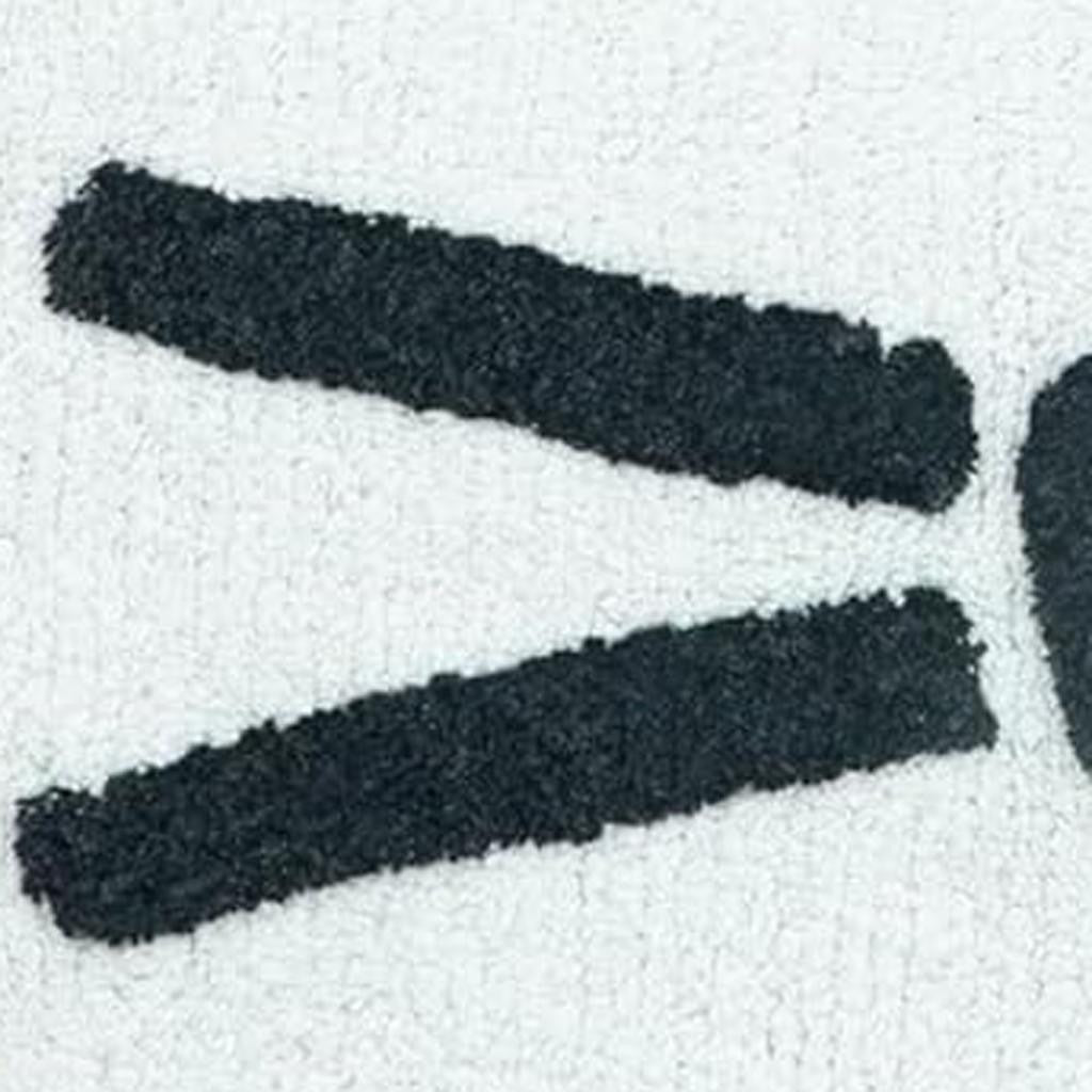 32" Black And White Cotton Cat Shaped Youthful Bath Rug-4