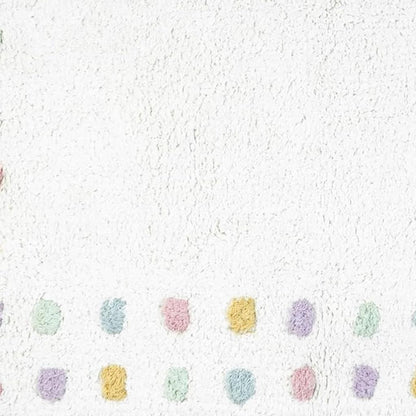 32" White Purple And Pink Cotton Polka Dots Bath Rug-4