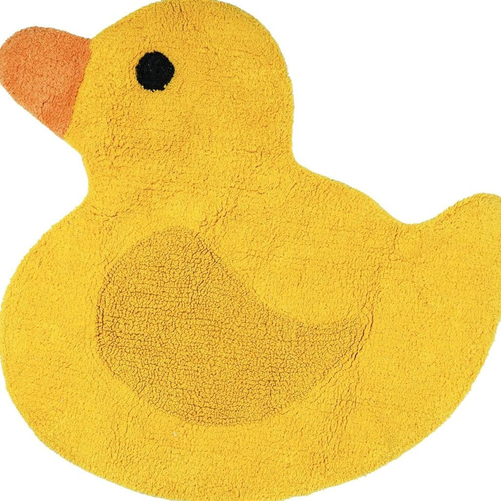 25" Yellow Cotton Rubber Duckie Youthful Bath Rug-3