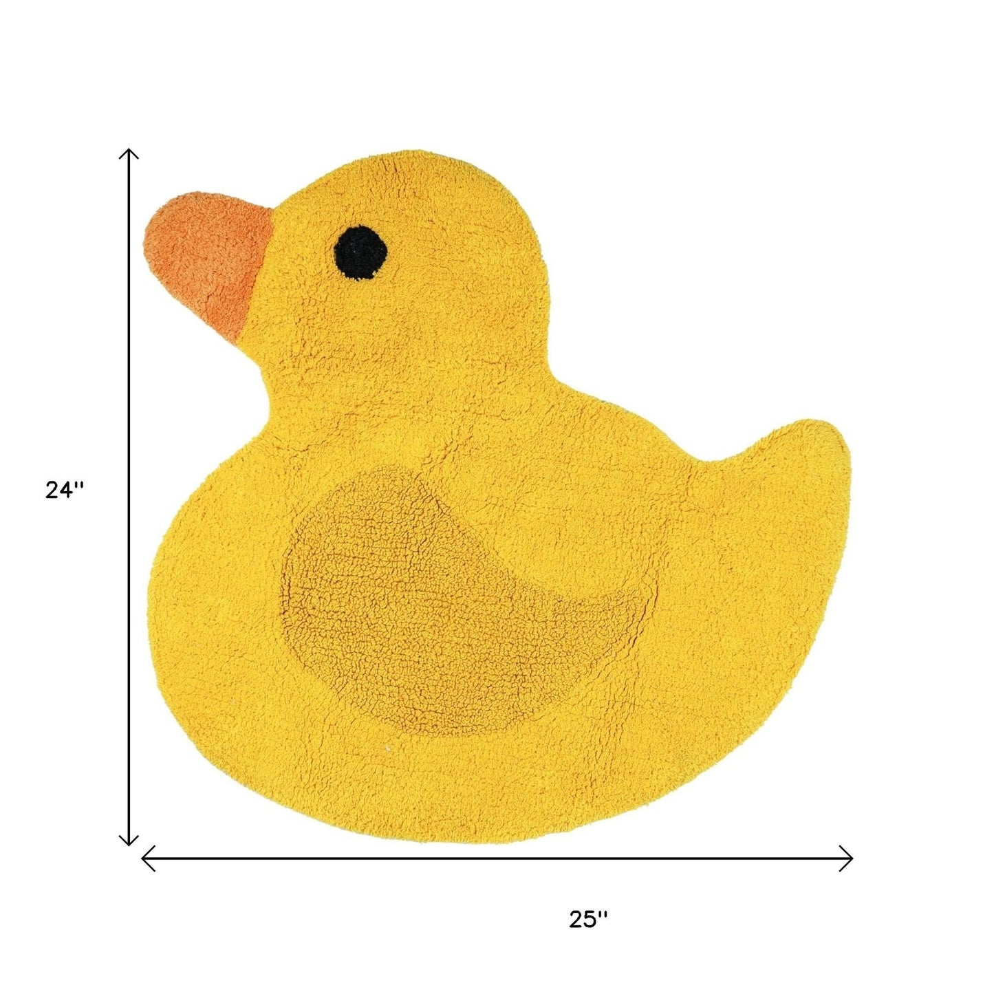 25" Yellow Cotton Rubber Duckie Youthful Bath Rug-5