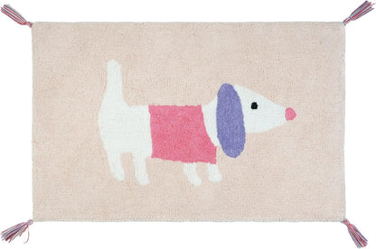 32" Pink And Purple Cotton Dog Youthful Bath Rug-0