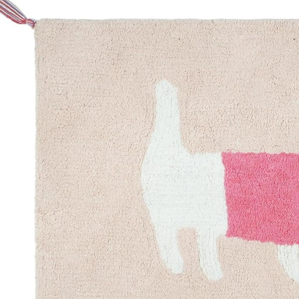 32" Pink And Purple Cotton Dog Youthful Bath Rug-2