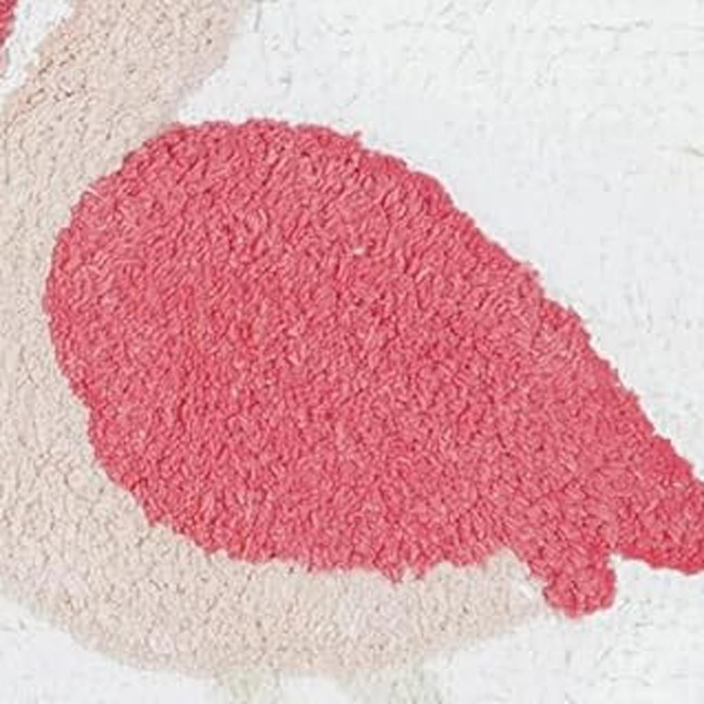 32" Pink And White Cotton Flamingo Bath Rug-3