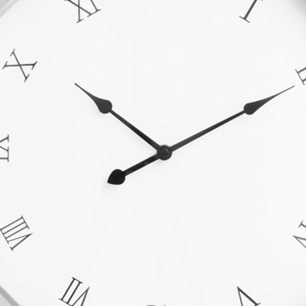 26" Silver Mirrored Glass Silent Analog Geometric Wall Clock-8