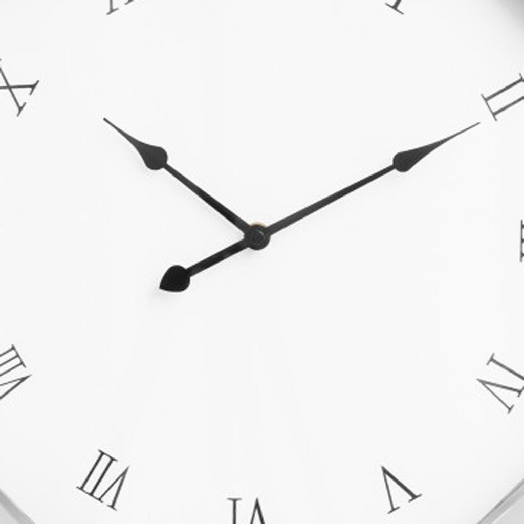 26" Silver Mirrored Glass Silent Analog Geometric Wall Clock-3