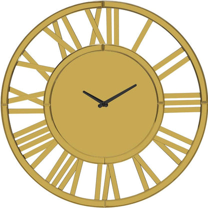 43" Gold Mirrored Acrylic Silent Analog Circle Wall Clock-2