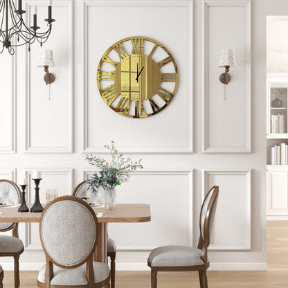 43" Gold Mirrored Acrylic Silent Analog Circle Wall Clock-4