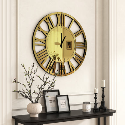 43" Gold Mirrored Acrylic Silent Analog Circle Wall Clock-5