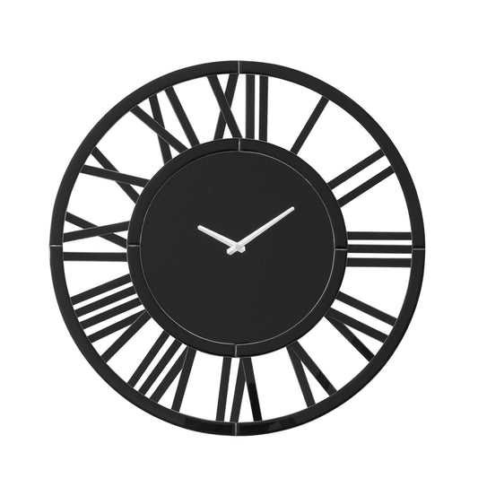 43" Black Mirrored Acrylic Silent Analog Circle Wall Clock-0