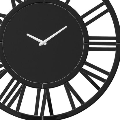 43" Black Mirrored Acrylic Silent Analog Circle Wall Clock-2