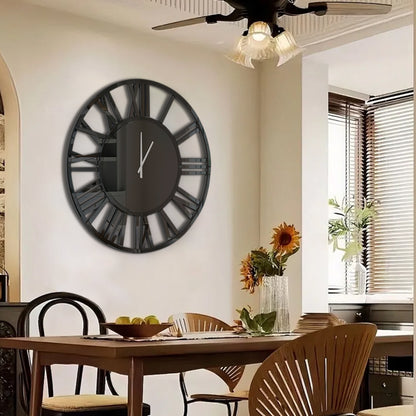 43" Black Mirrored Acrylic Silent Analog Circle Wall Clock-7