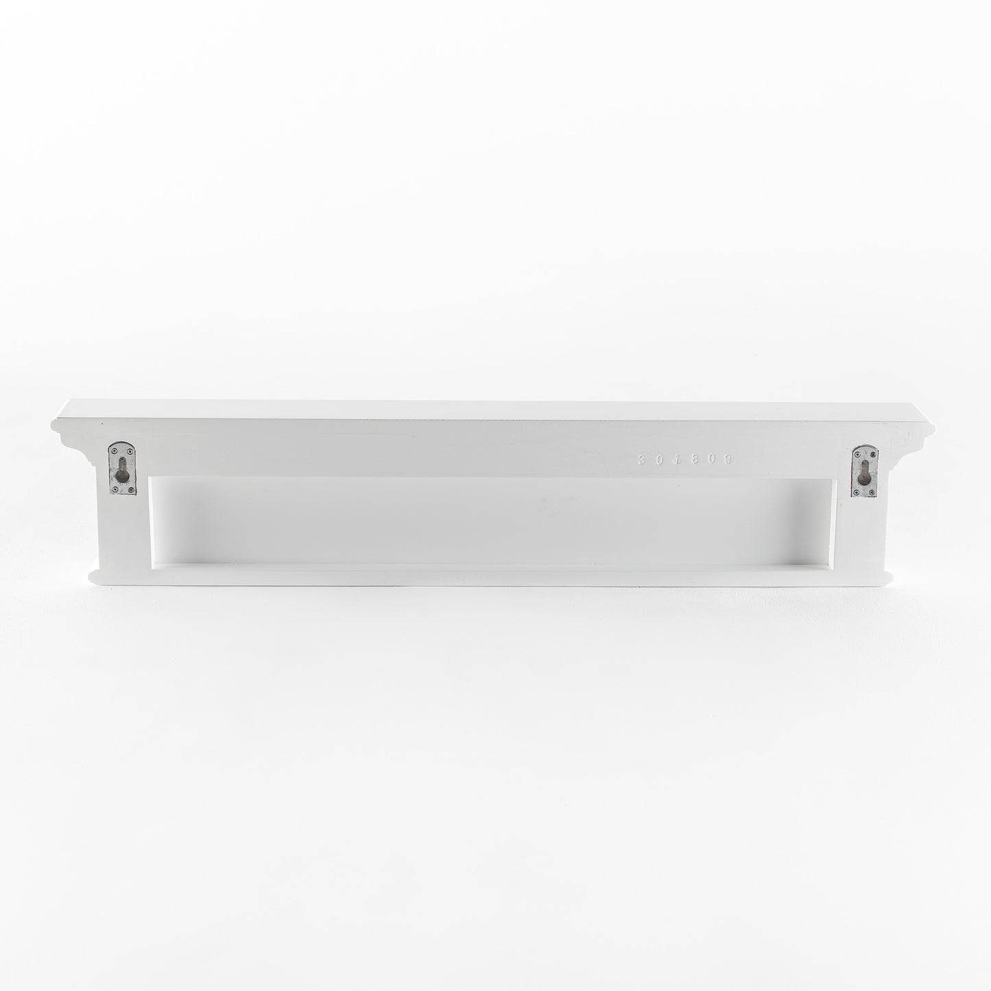 39" White Solid Wood Six Hook Wall Mount Coat Rack-4