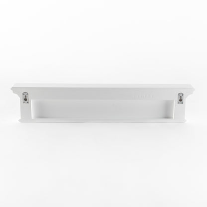 39" White Solid Wood Six Hook Wall Mount Coat Rack-4