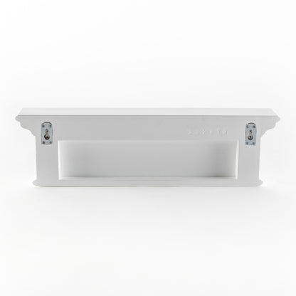 28" White Solid Wood Four Hook Wall Mount Coat Rack-3