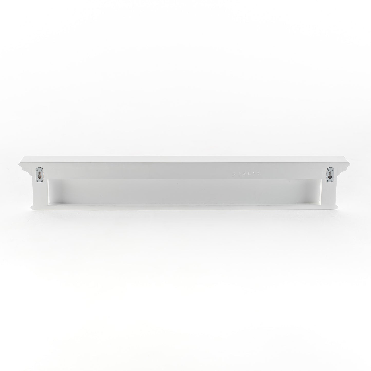 51" White Solid Wood Eight Hook Wall Mount Coat Rack-3