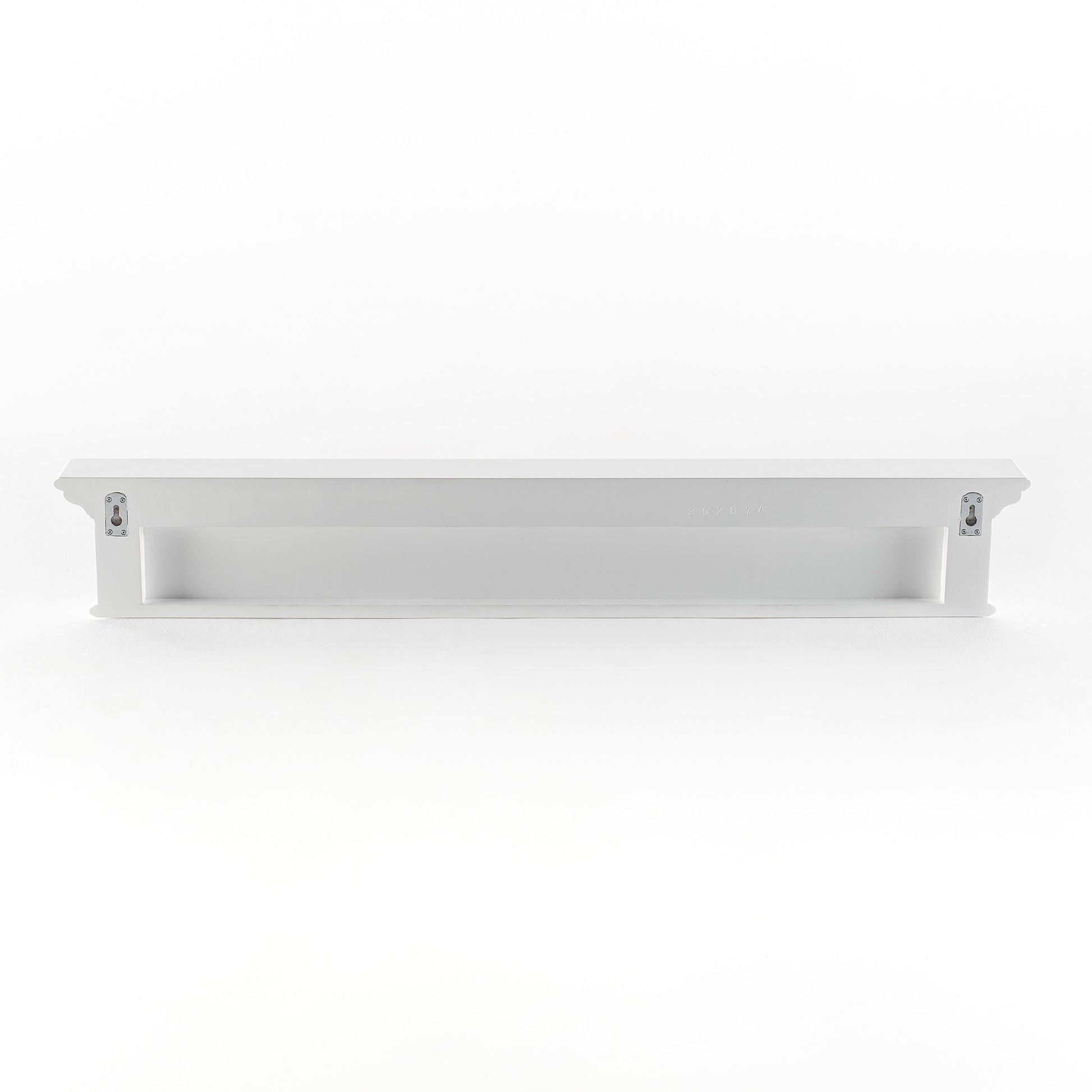 51" White Solid Wood Eight Hook Wall Mount Coat Rack-3