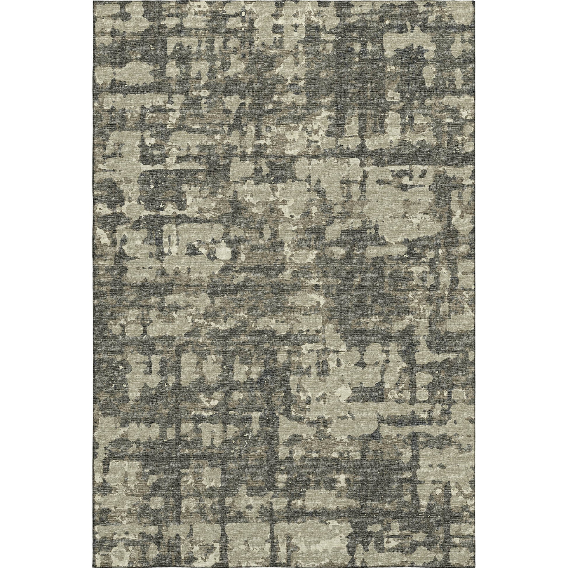 3' X 5' Brown And Beige Abstract Washable Area Rug With UV Protection-0