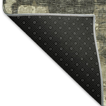 3' X 5' Brown And Beige Abstract Washable Area Rug With UV Protection-6