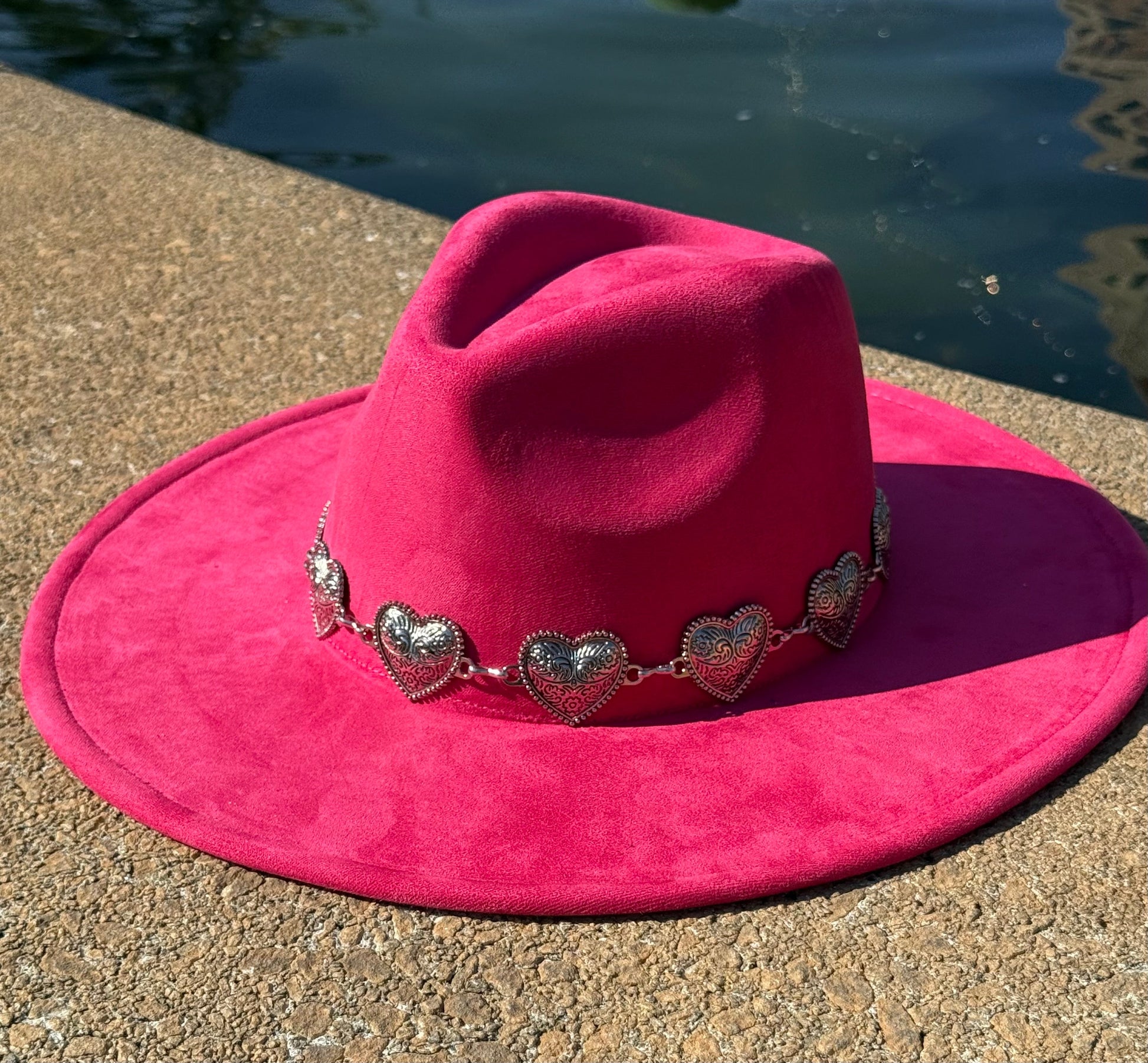 Heartbeat Suede Wide Brim Fedora Hat - Vegan Suede, Adjustable Straps, 10cm Brim, 12cm Height, Unisex Fashion Accessory-4