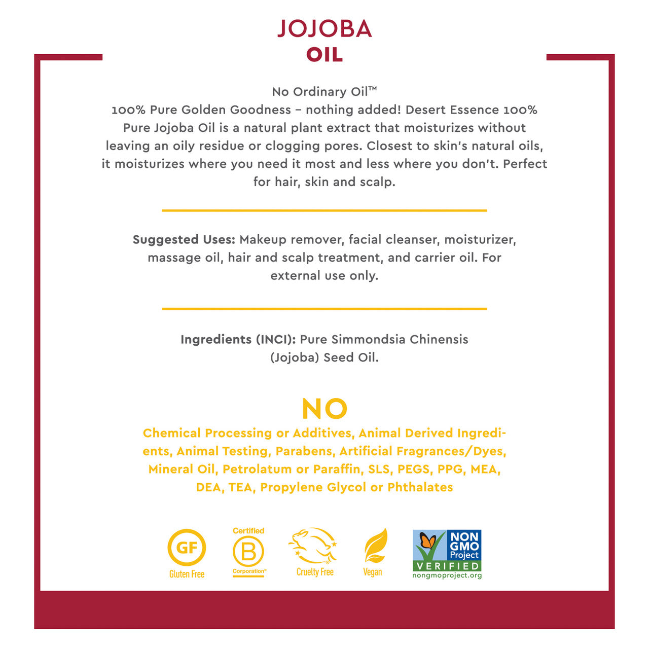 Desert Essence Jojoba Oil 100% Pure (1x4 Oz)-4