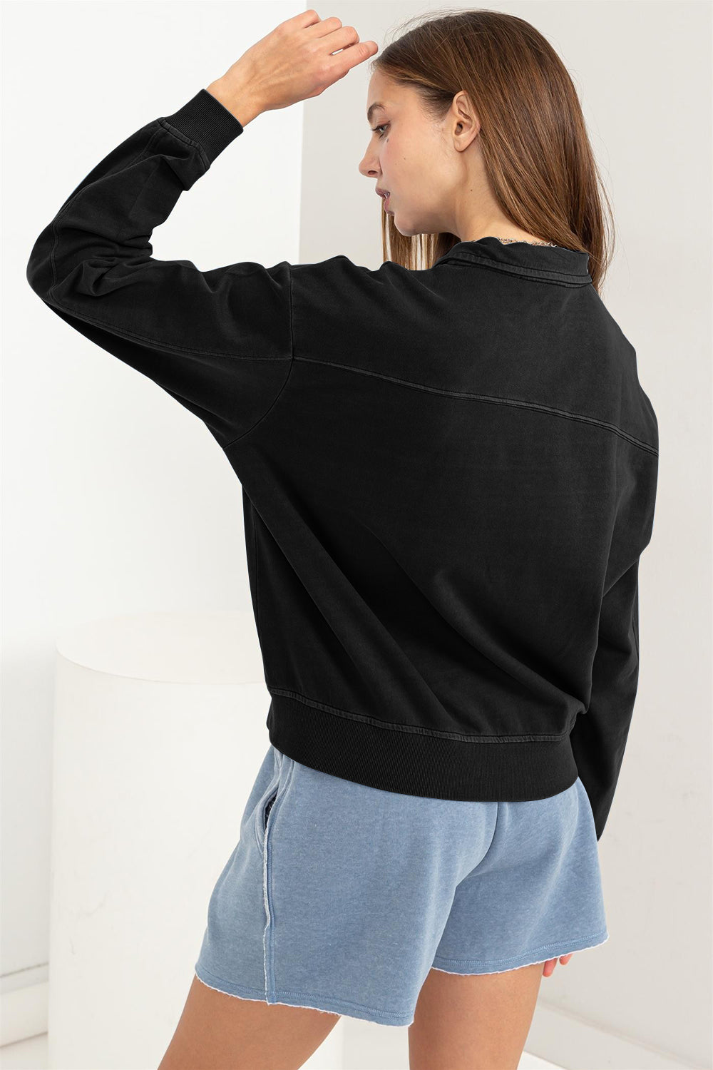 HYFVE Half Zip Drop Shoulder Sweatshirt-1