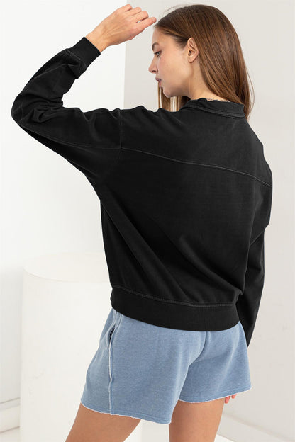 HYFVE Half Zip Drop Shoulder Sweatshirt-1