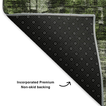 9' X 12' Green And Gray Abstract Washable Area Rug With UV Protection-7