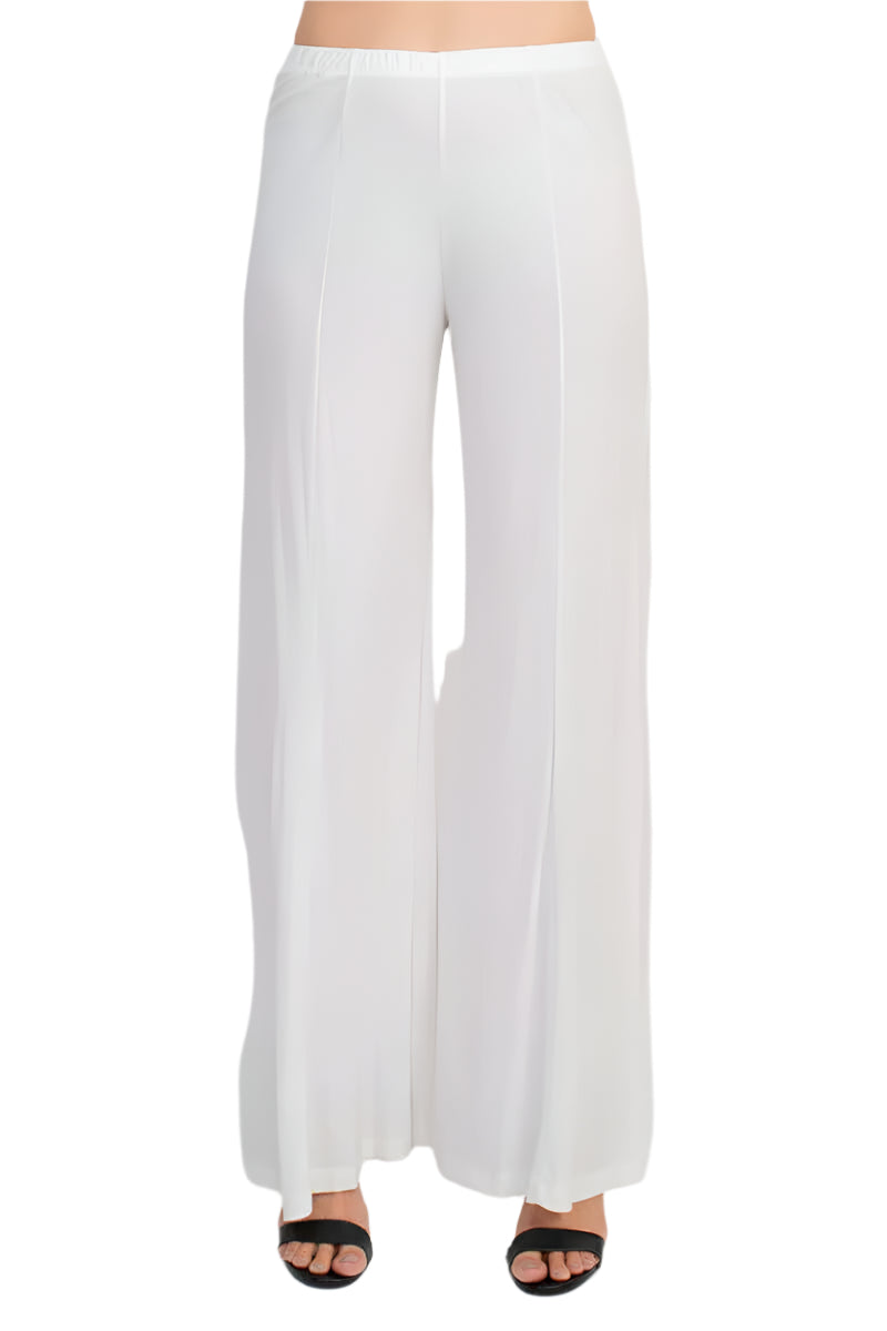 Marina Boat Neck Embellished Chiffon Long Sleeve Asymmetrical Hem and Elastic Mid Waist Wide Leg  Two Piece Set Pant-4
