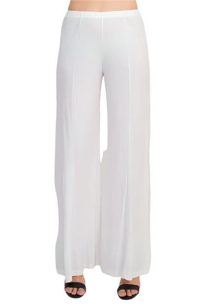 Marina Boat Neck Embellished Chiffon Long Sleeve Asymmetrical Hem and Elastic Mid Waist Wide Leg  Two Piece Set Pant-4
