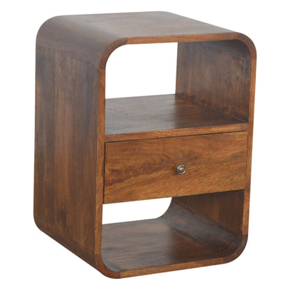 22" Brown Solid Wood One Drawer Nightstand-4