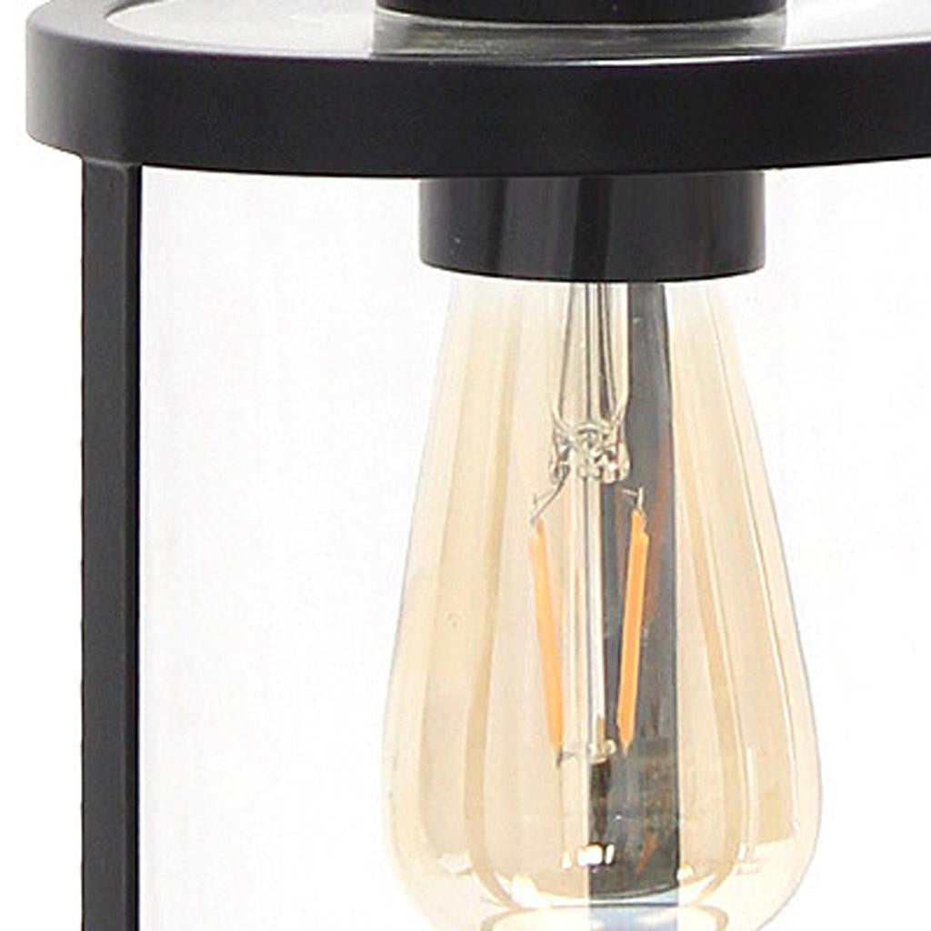 Black Cylinder Iron Ceiling Light With Black Shades-3