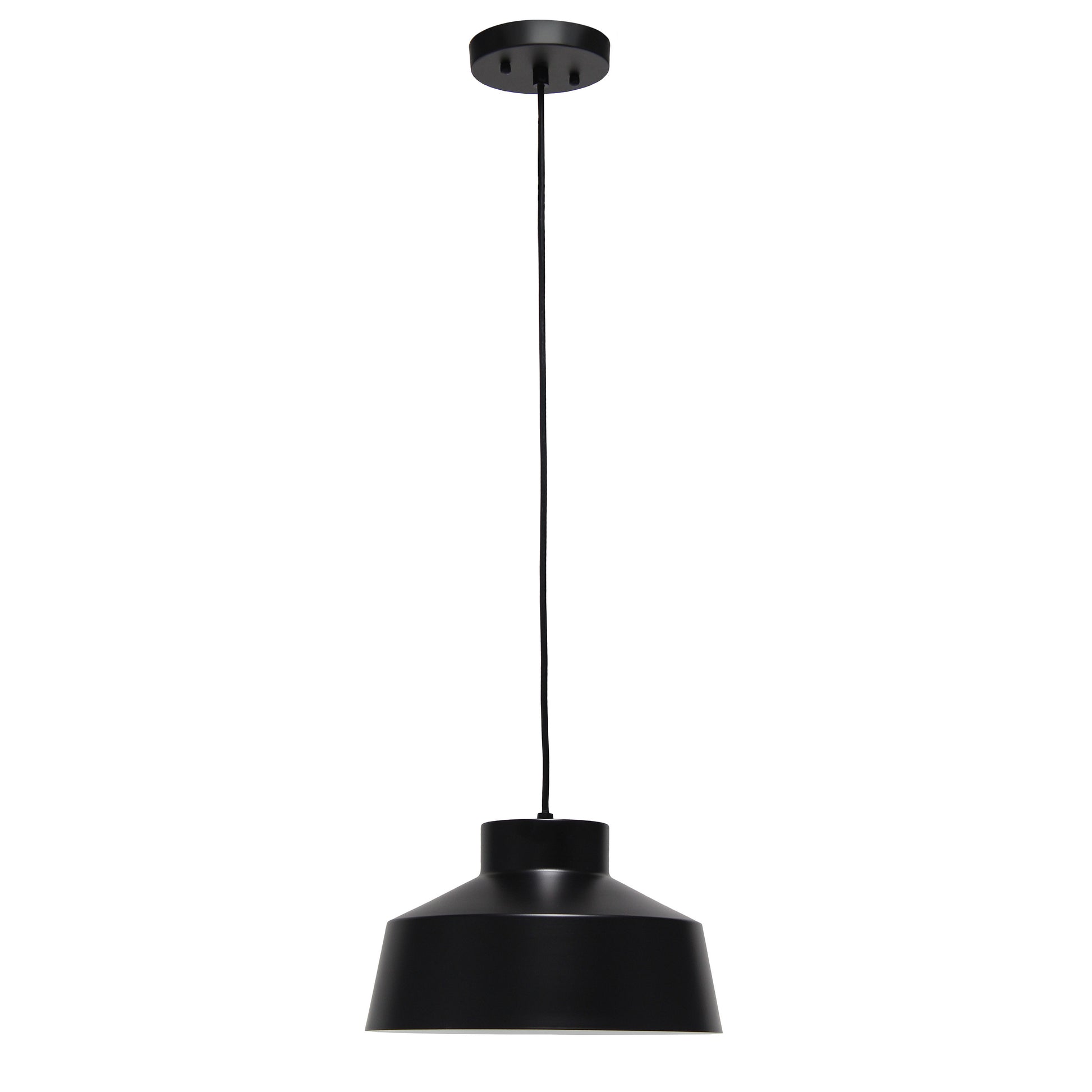 Black Iron Ceiling Light With Black Shades-1