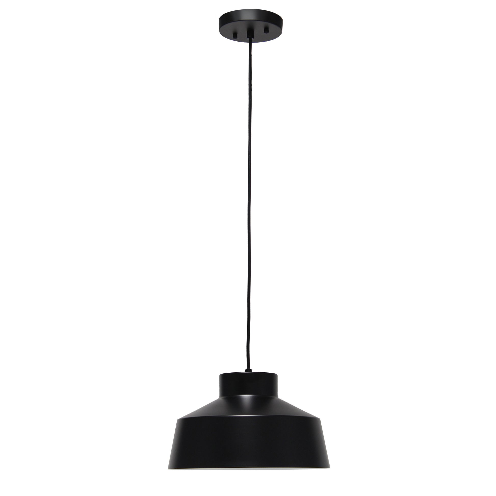 Black Iron Ceiling Light With Black Shades-2
