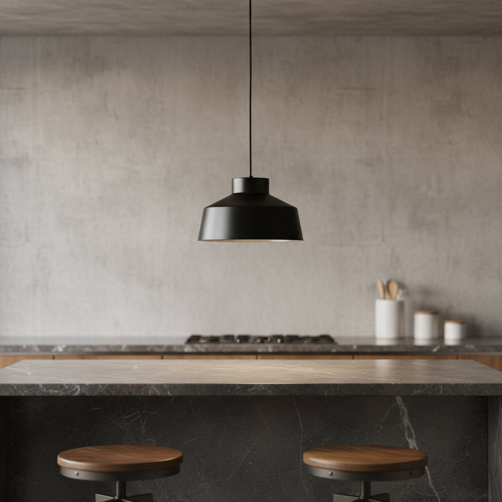 Black Iron Ceiling Light With Black Shades-0