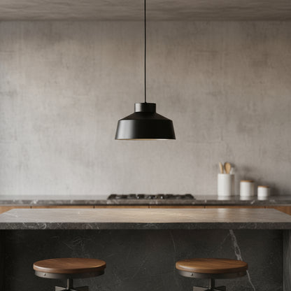 Black Iron Ceiling Light With Black Shades-0