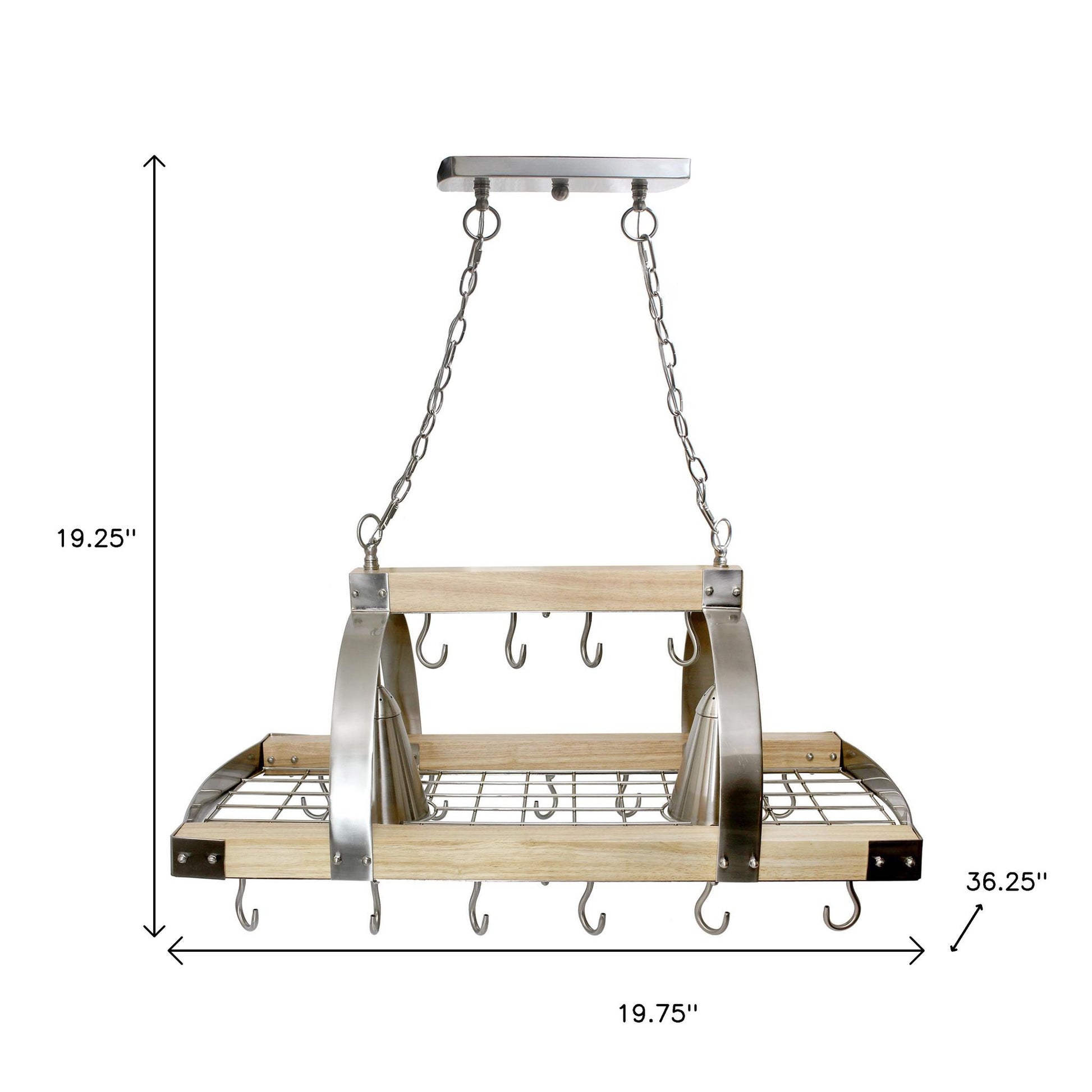 Brown And Silver Kitchen Island Two Light Metal Ceiling Light-4