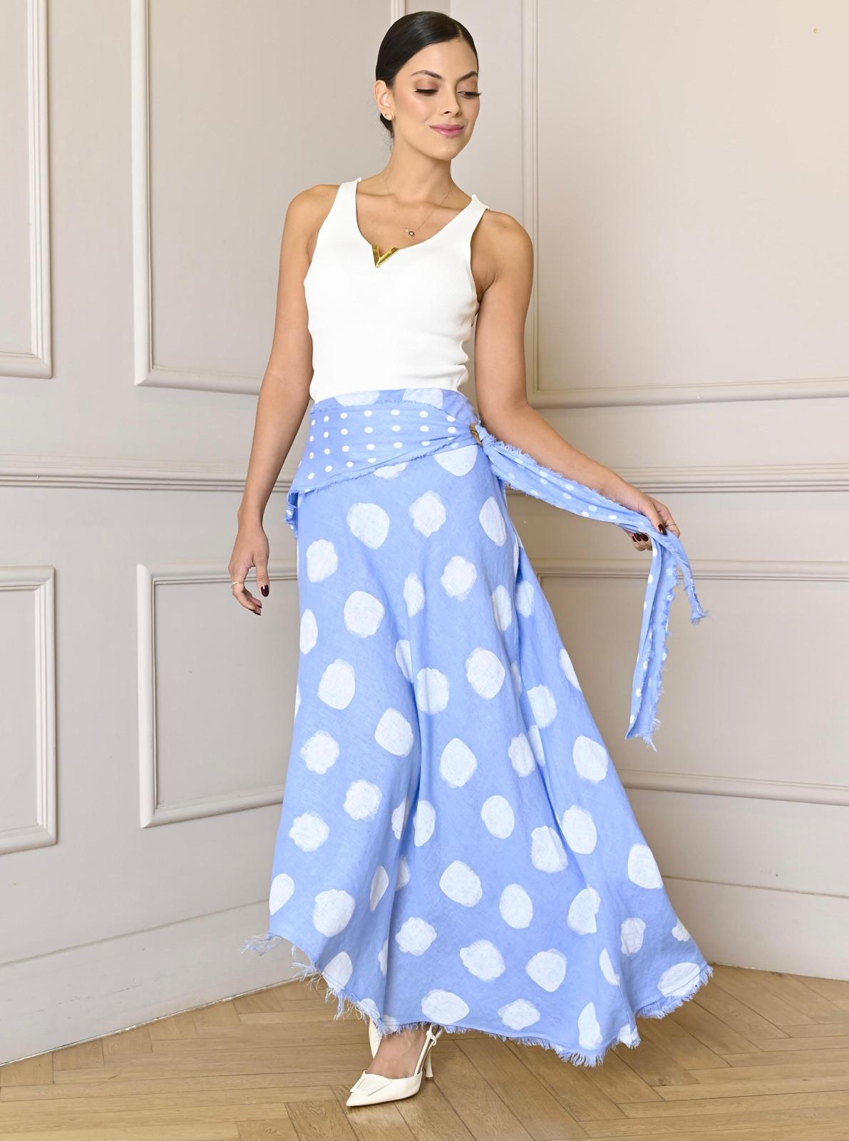 Italian Linen Polka Dot Skirt-2