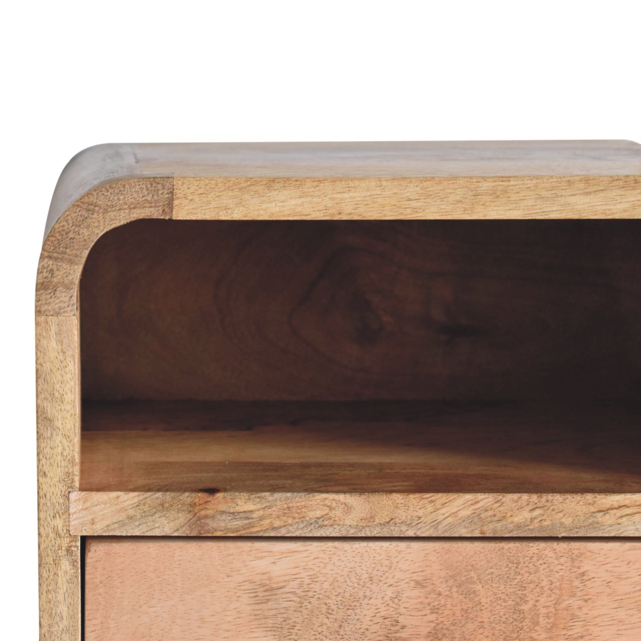12" Oak Solid Wood One Drawer Floating Nightstand-6
