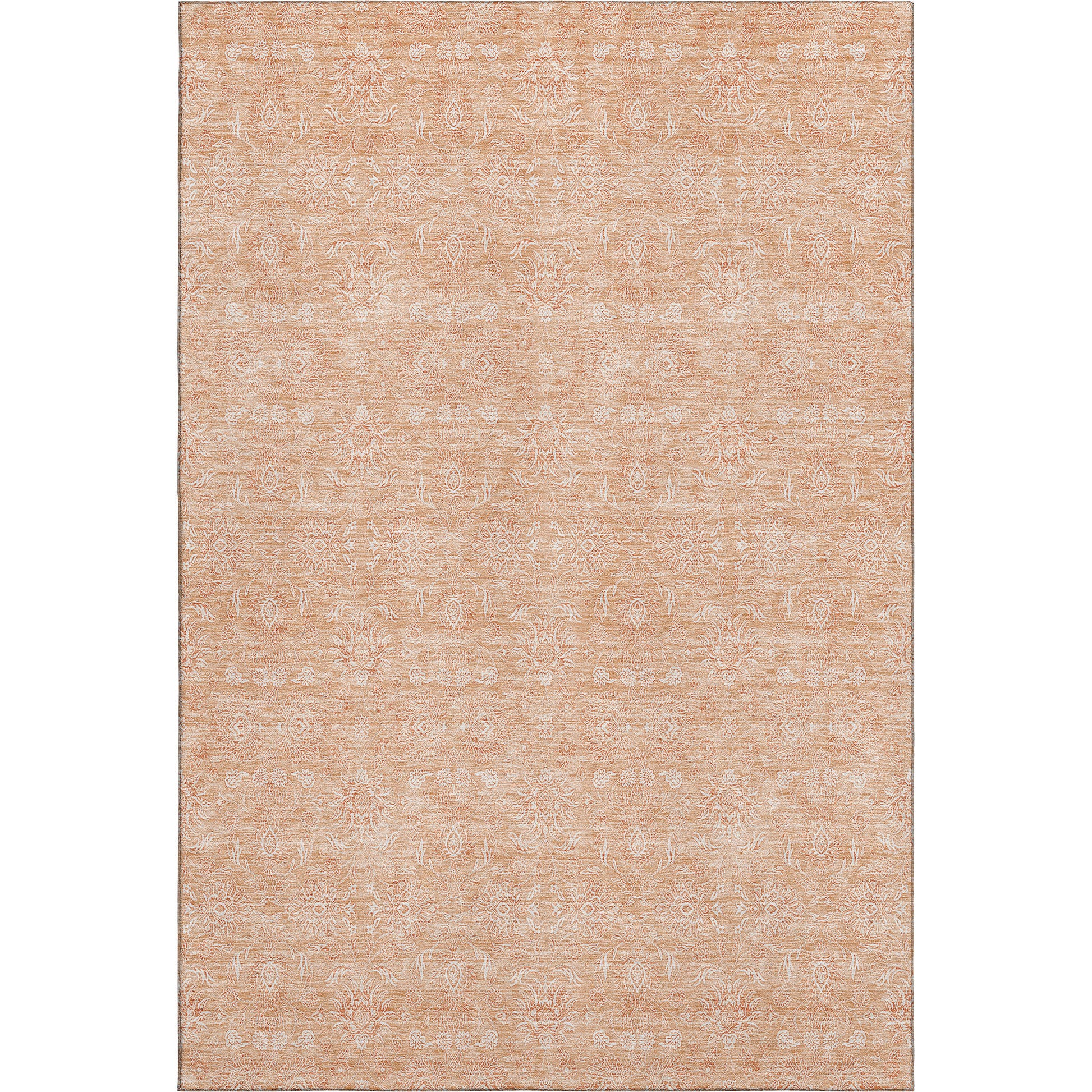 3' X 5' Peach And Ivory Floral Washable Area Rug With UV Protection-6
