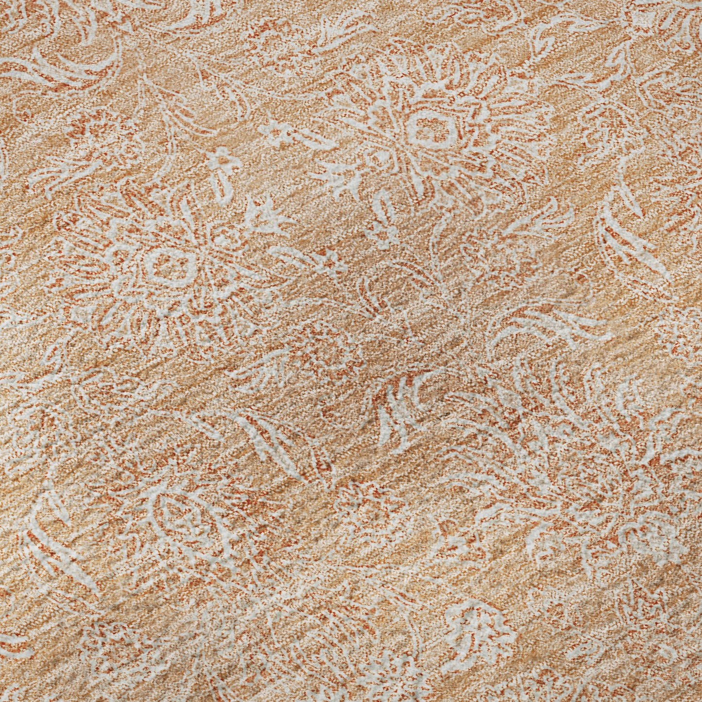 3' X 5' Peach And Ivory Floral Washable Area Rug With UV Protection-0