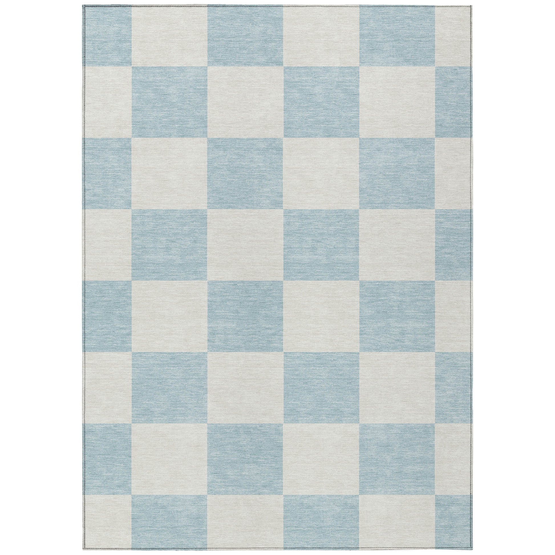 3' X 5' Sky Blue And Ivory Geometric Washable Indoor Outdoor Area Rug-0