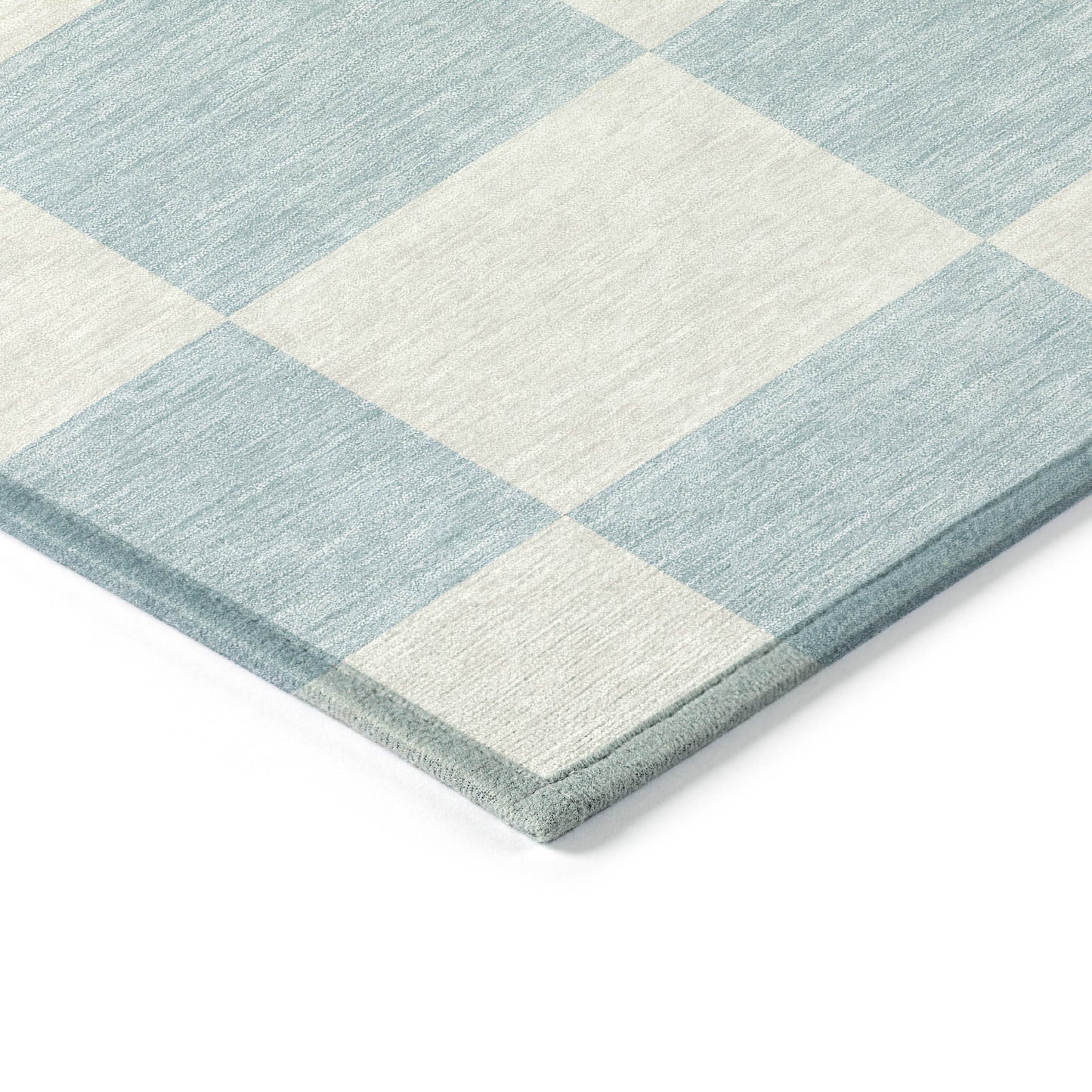 3' X 5' Sky Blue And Ivory Geometric Washable Indoor Outdoor Area Rug-2