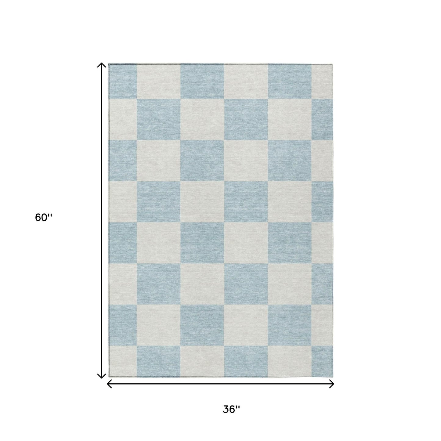 3' X 5' Sky Blue And Ivory Geometric Washable Indoor Outdoor Area Rug-7
