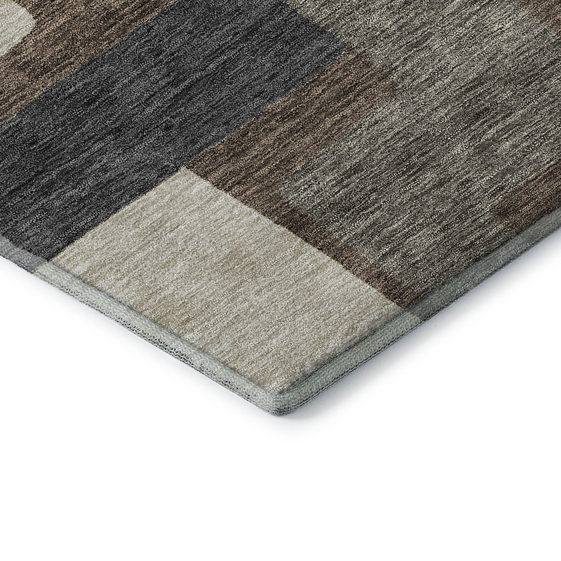 5' X 8' Chocolate Beige And Black Abstract Geometric Washable Area Rug With UV Protection-6