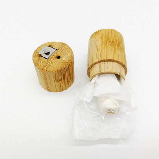 Biodegradable Bamboo Fiber Floss - Reusable Plastic free & Zero Waste Bamboo Case-1