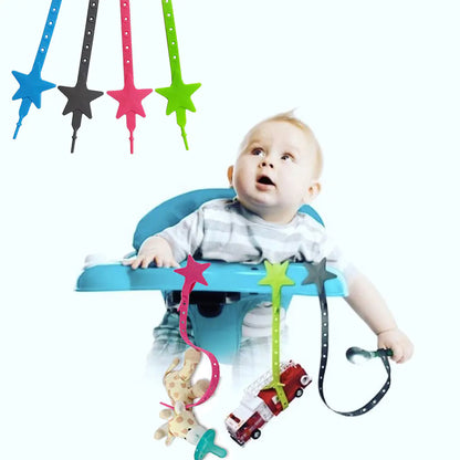 Silicone Star Pacifier Chain and Stroller Hook Organizer