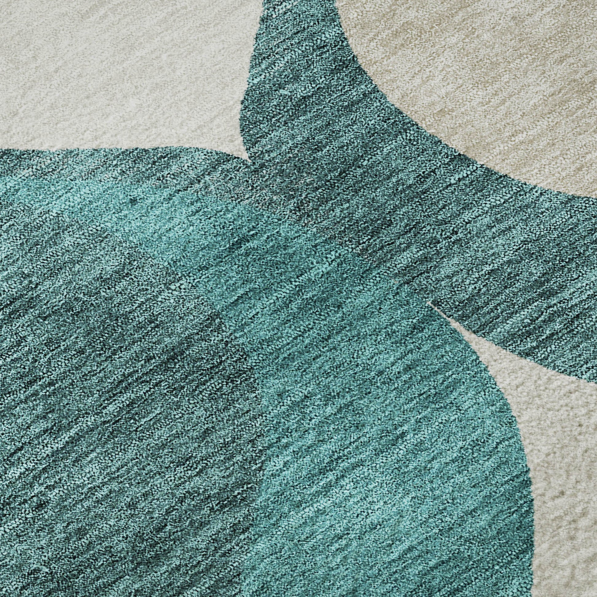 5' X 8' Teal And Ivory Ogee Washable Area Rug With UV Protection-8